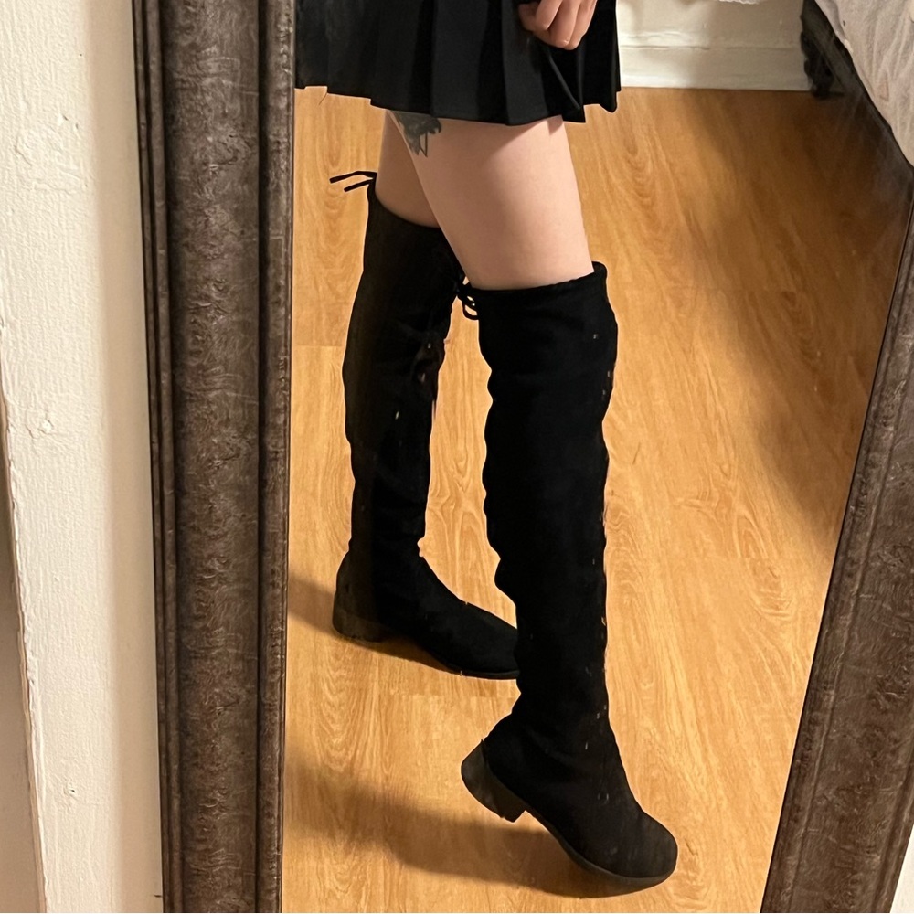 Black over knee boot
